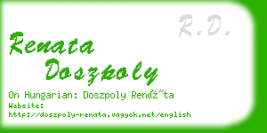 renata doszpoly business card